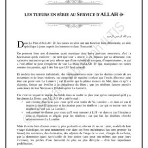 LES TUEURS EN SÉRIE AU SERVICE D'ALLAH ﷻ (PDF)