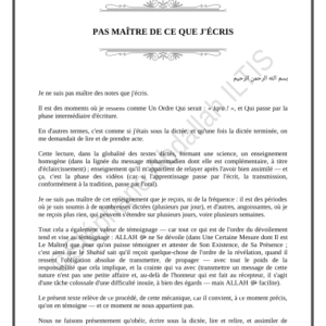 PAS MAÎTRE DE CE QUE J'ÉCRIS (PDF)