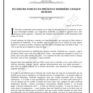 PLUSIEURS FORCES EN PRÉSENCE DERRIÈRE CHAQUE HUMAIN (PDF)