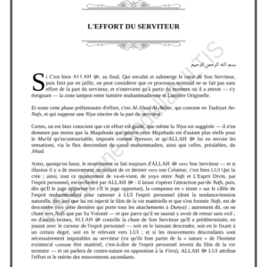 L'EFFORT DU SERVITEUR (PDF)
