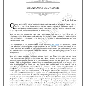 DE LA FORME DE L'HOMME (PDF)