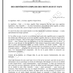 DES DIFFÉRENTS EMPLOIS DES MOTS RUH ET NAFS (PDF)