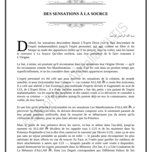 DES SENSATIONS À LA SOURCE (PDF)