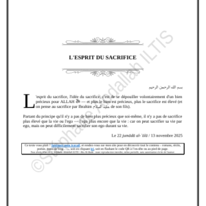 L'ESPRIT DU SACRIFICE (PDF)