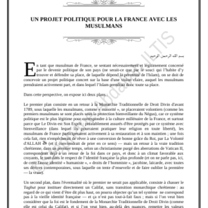 UN PROJET POLITIQUE POUR LA FRANCE AVEC LES MUSULMANS (PDF)