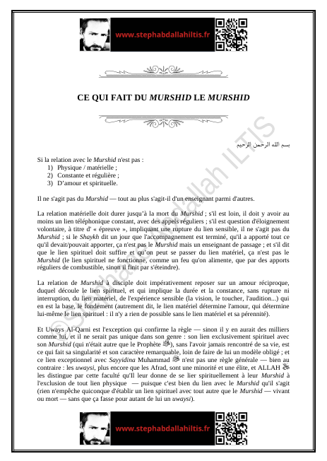 CE QUI FAIT DU MURSHID LE MURSHID (PDF)