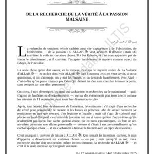 DE LA RECHERCHE DE LA VÉRITÉ À LA PASSION MALSAINE (PDF)
