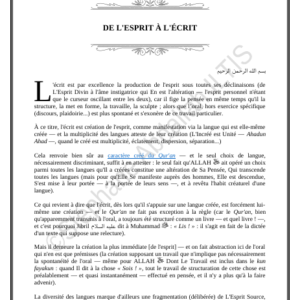DE L'ESPRIT À L'ÉCRIT (PDF)