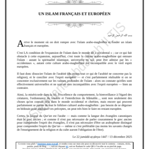 UN ISLAM FRANÇAIS ET EUROPÉEN (PDF)