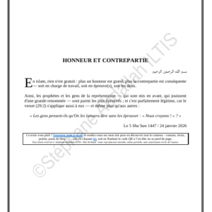 HONNEUR ET CONTREPARTIE (PDF)
