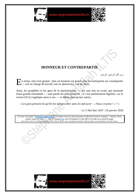HONNEUR ET CONTREPARTIE (PDF)