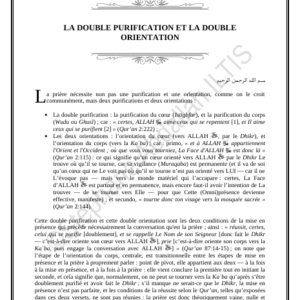 LA DOUBLE PURIFICATION ET LA DOUBLE ORIENTATION (PDF)