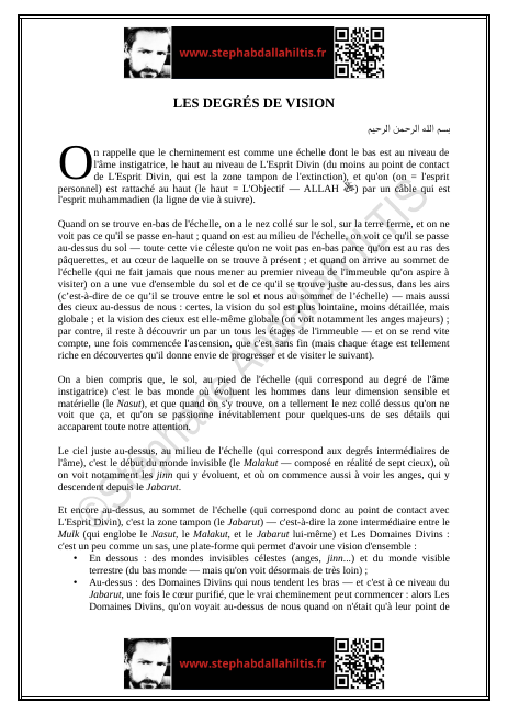 LES DEGRÉS DE VISION (PDF)