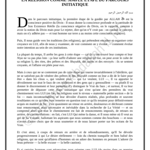 LA RELIGION COMME SIMPLE ÉTAPE DU PARCOURS INITIATIQUE (PDF)