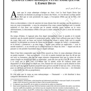 QUAND LE CORPS ADAMIQUE N'ÉTAIT ANIMÉ QUE PAR L'ESPRIT DIVIN (PDF)