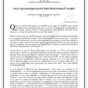 CEUX QUI MANIFESTENT SON INTENTION CACHÉE (PDF)