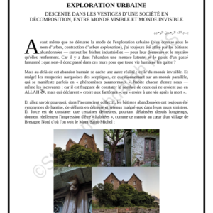 EXPLORATION URBAINE (PDF)