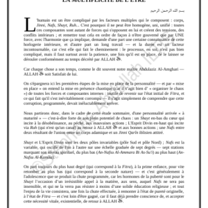 LA MULTIPLICITÉ DE L'ÊTRE (PDF)