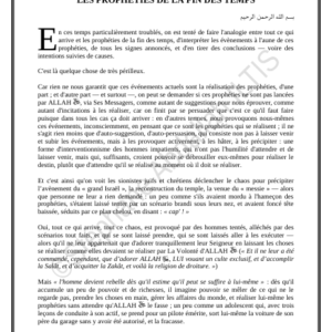 LES PROPHÉTIES DE LA FIN DES TEMPS (PDF)