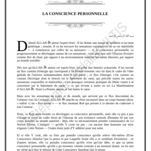 LA CONSCIENCE PERSONNELLE (PDF)