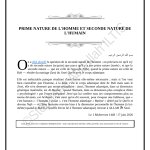 PRIME NATURE DE L'HOMME ET SECONDE NATURE DE L'HUMAIN (PDF)