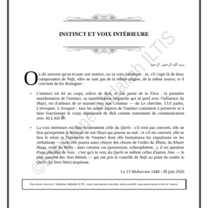 INSTINCT ET VOIX INTÉRIEURE (PDF)