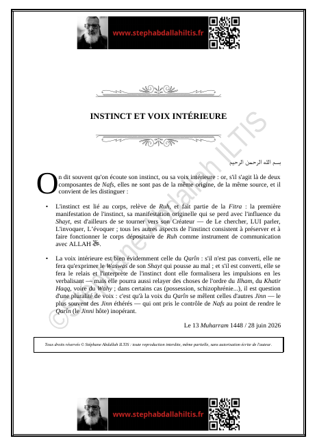 INSTINCT ET VOIX INTÉRIEURE (PDF)