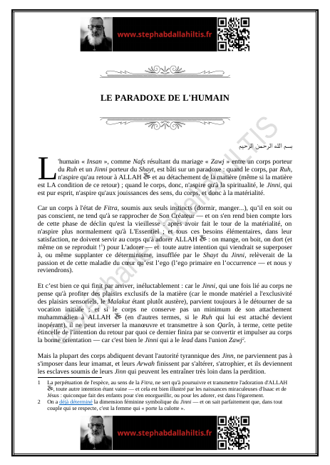 LE PARADOXE DE L'HUMAIN (PDF)