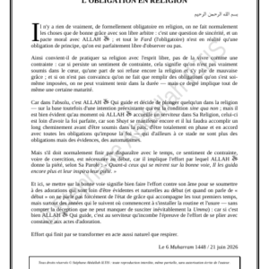 L'OBLIGATION EN RELIGION (PDF)