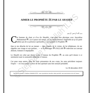 AIMER LE PROPHÈTE ﷺ PAR LE SHAYKH (PDF)