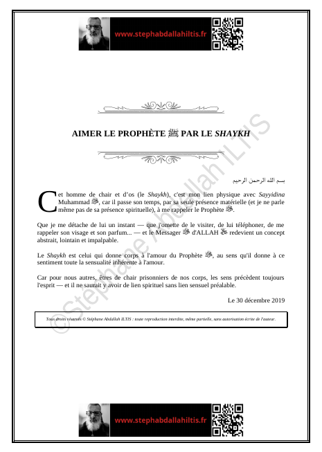 AIMER LE PROPHÈTE ﷺ PAR LE SHAYKH (PDF)