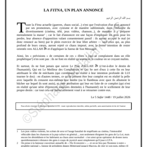 LA FITNA, UN PLAN ANNONCÉ (PDF)