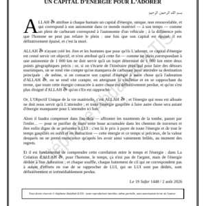 UN CAPITAL D’ÉNERGIE POUR L’ADORER (PDF)